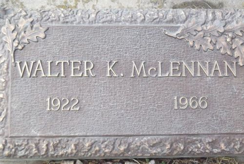 Photo of headstones/Walter K McLennan 1922-1966 hdstn Holden cem Alberta